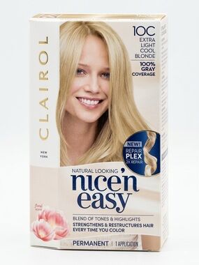 Clairol Nice 'n Easy Permanent Hair Color – Shade 10C (Extra Light Cool Blonde)